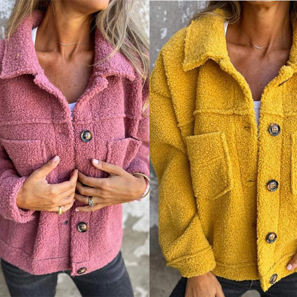 FrostGlow | Short Warm Winter Jacket of Teddy Fabric | Stylish and Comfortable for the Cold Days
