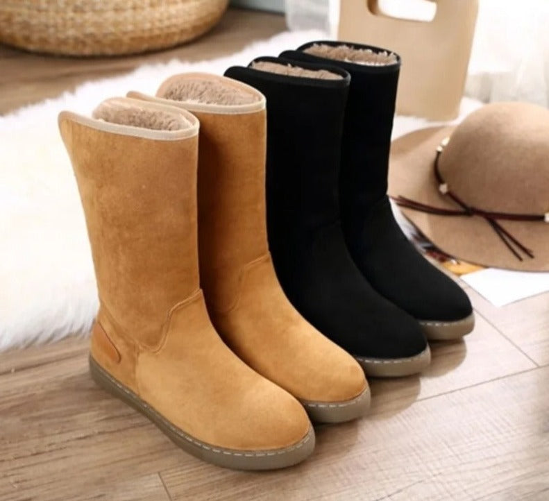 Dik fluweel zwart bont antislip windproof hoge laarzen