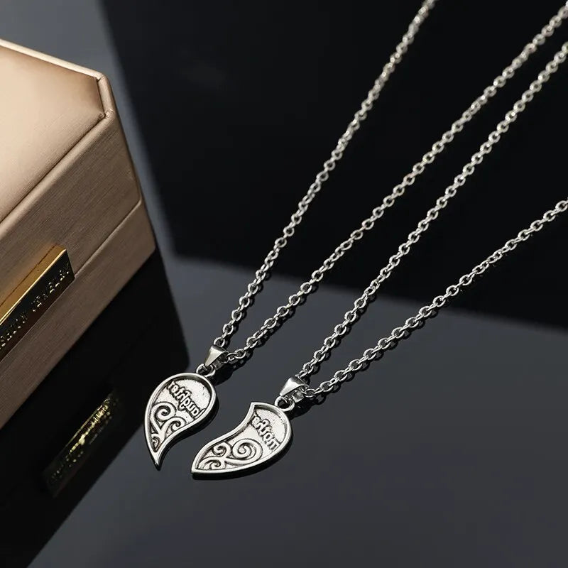 EternalBond Antique Silver Necklace for Mother and Daughter