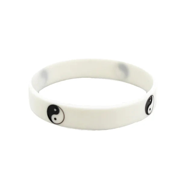GlowGlorie Coole Tai Chi Siliconen Polsband in Zwart en Wit