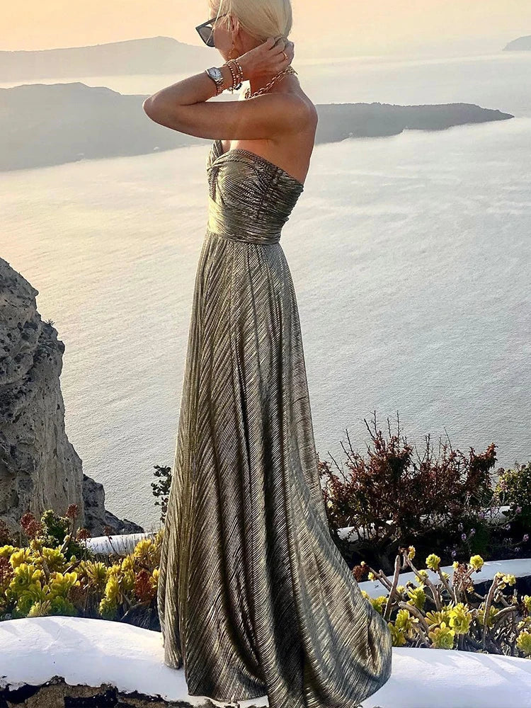 Boho Bronzing Lange Avondjurk