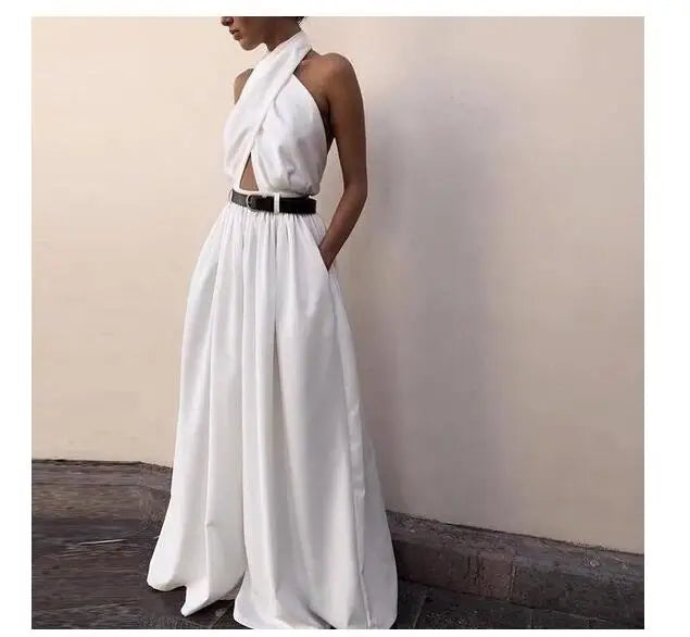 Tuta intera con scollo all'americana da donna per avventure estive alla moda