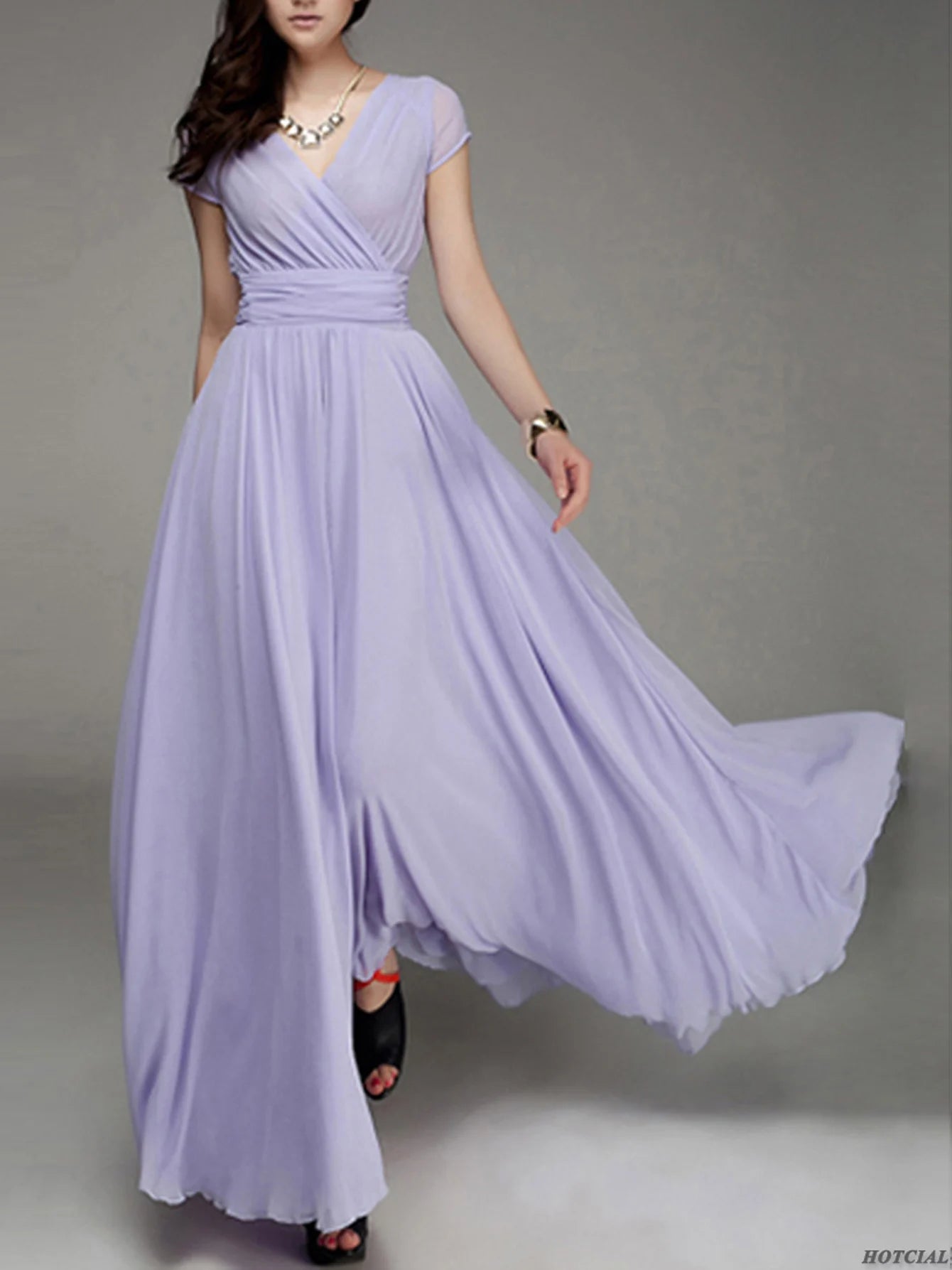 Zomer Chic Profondo Scollo a V Abito Lungo Maxi