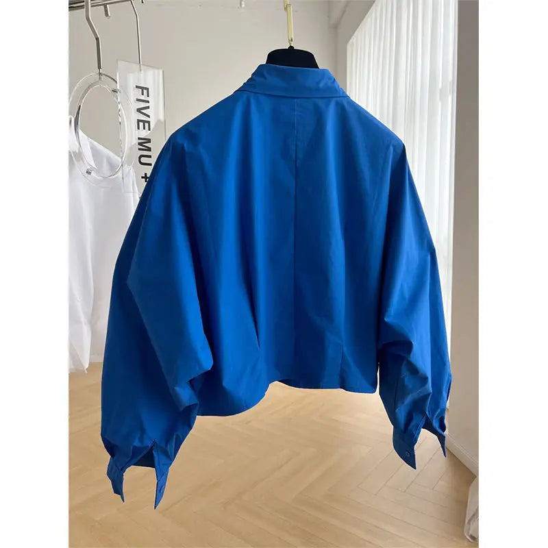 Design Sense Blu Maniche Lunghe Maglietta Corta Donna Primavera/Estate