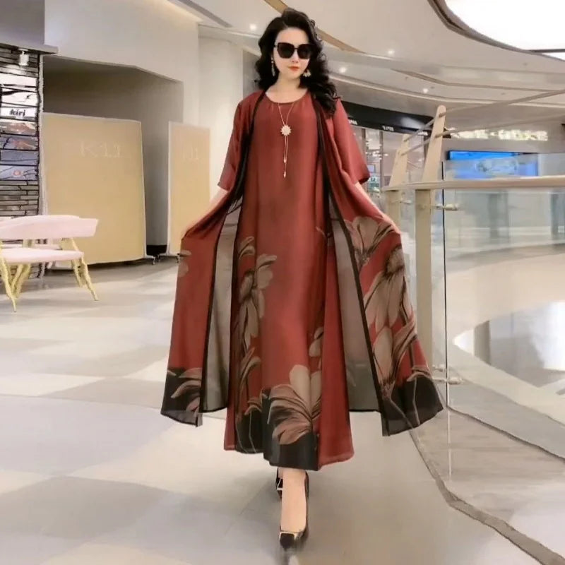 Glamorous Silk Dress Set