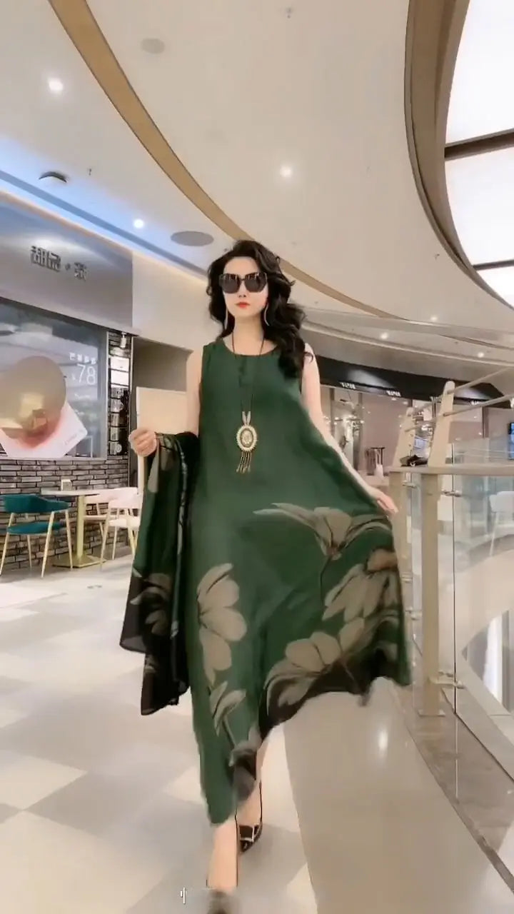 Glamorous Silk Dress Set