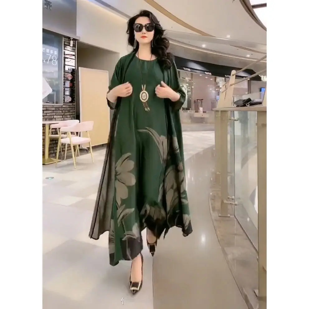 Glamorous Silk Dress Set