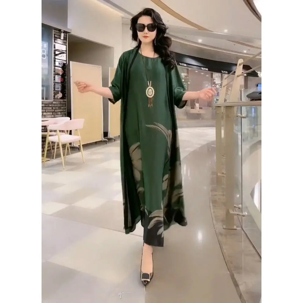 Glamorous Silk Dress Set
