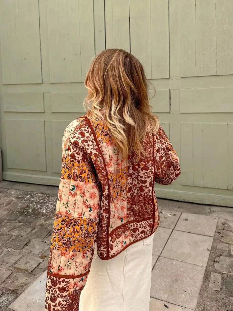 VELANORA- Soft checked vintage coat