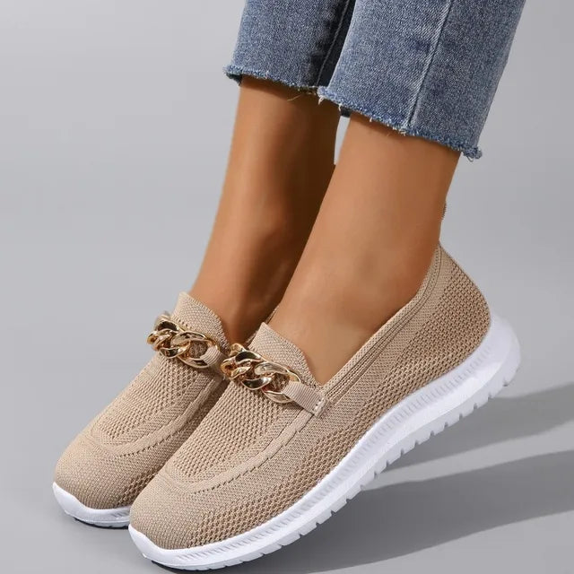 Nova Damen Ketten Loafer Ballerinas für bequemes und stilvolles Gehen