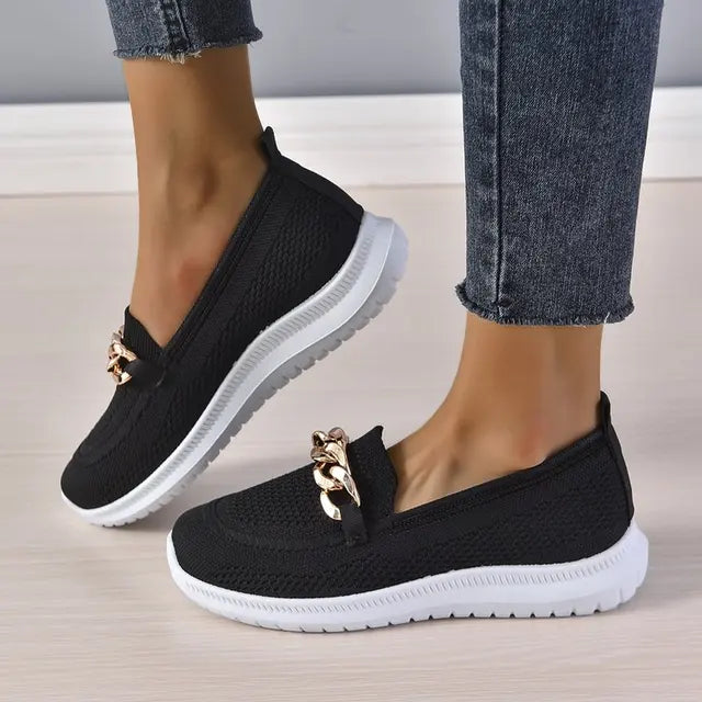 Nova Damen Ketten Loafer Ballerinas für bequemes und stilvolles Gehen