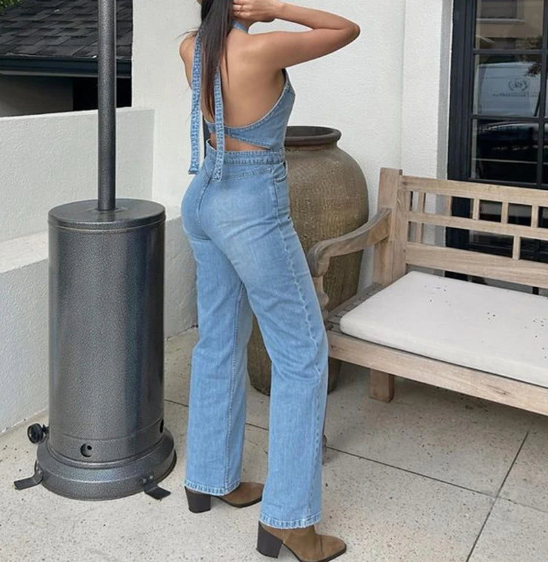 Stijlvolle Mouwloze Denim Jumpsuit