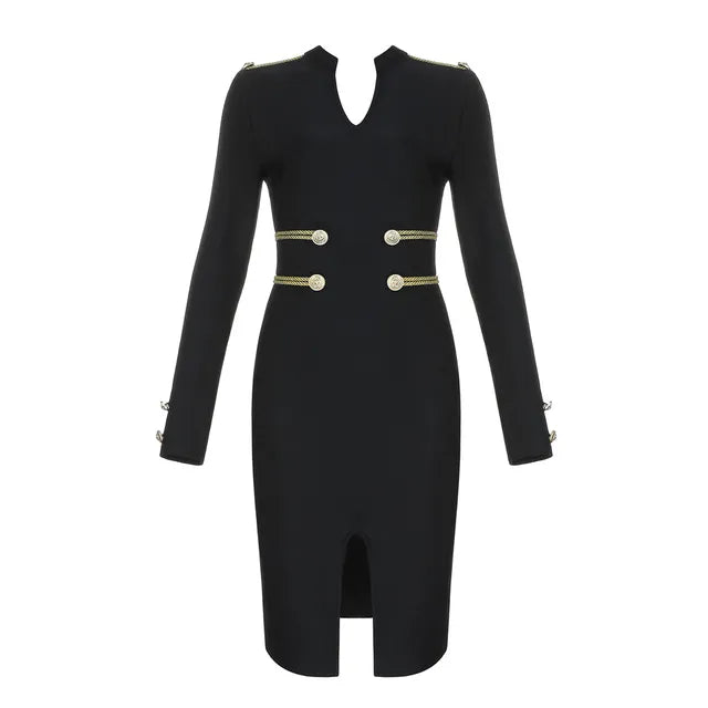 GlamourGloed Sexy Sommer Bandage Kleid mit Vollem Ärmel