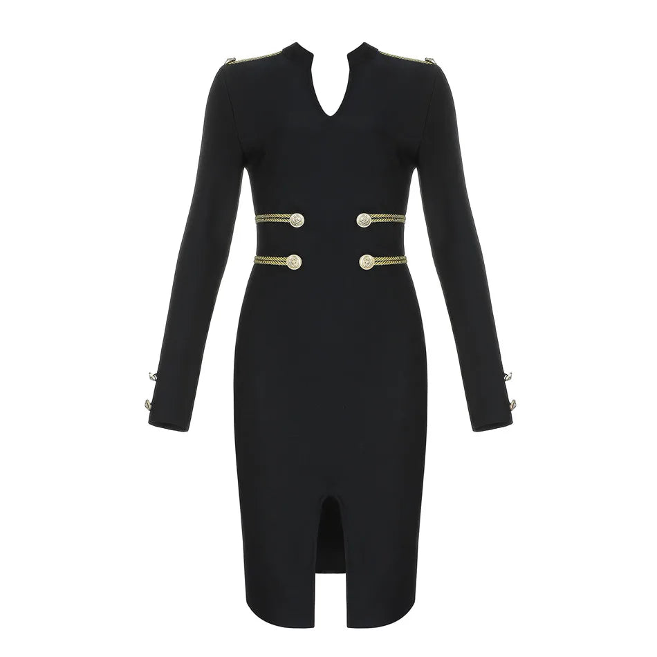 GlamourGlow Sexy Summer Bandage Dress with Full Sleeves