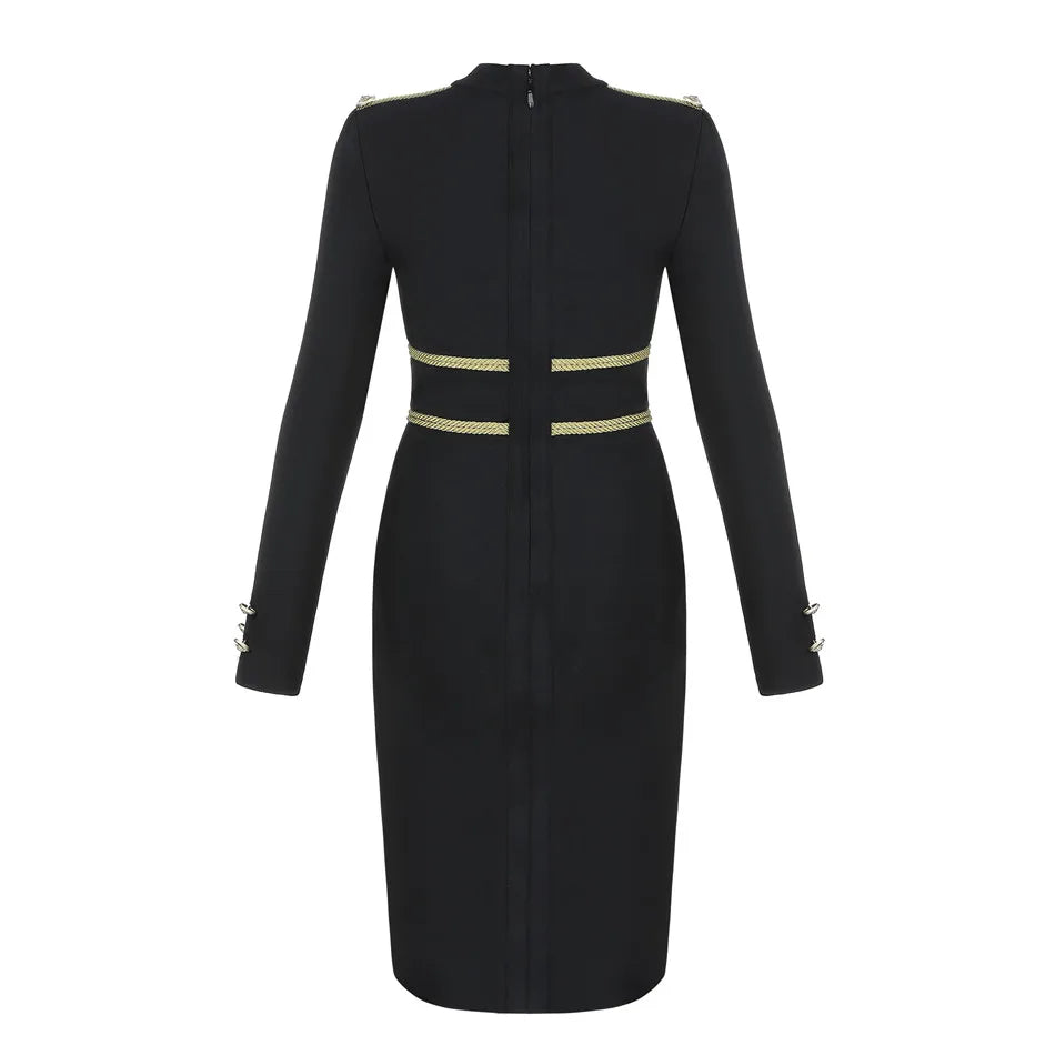 GlamourGlow Sexy Summer Bandage Dress with Full Sleeves