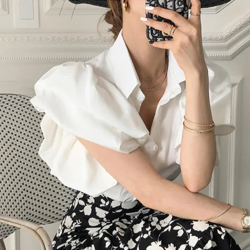 Camicia da ufficio vintage con rever Enchantress Couture