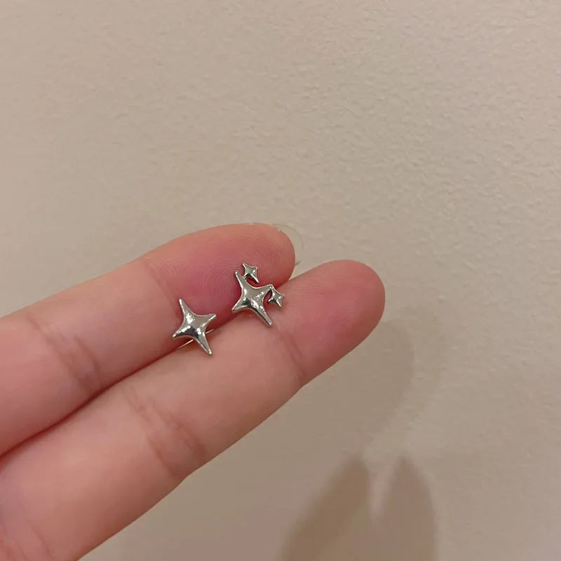Zilveren Geplatteerde Holle Ster Oorringen van Stargaze voor Dames