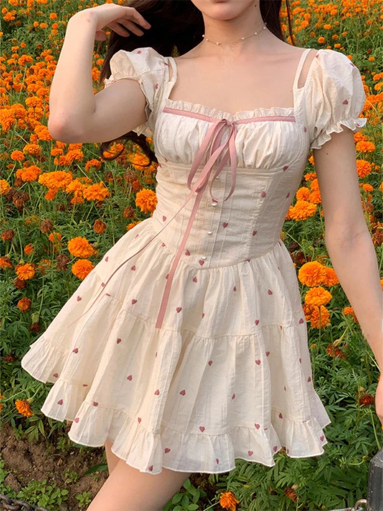 Flora Kleid: Sommer Blumen Kurzes Festkleid