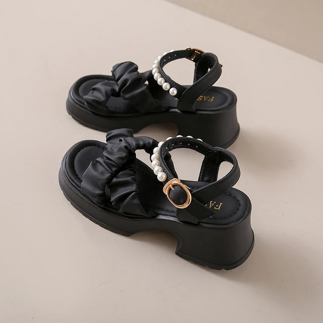 Elegante Parel Platform Sandalen voor Vrouwen