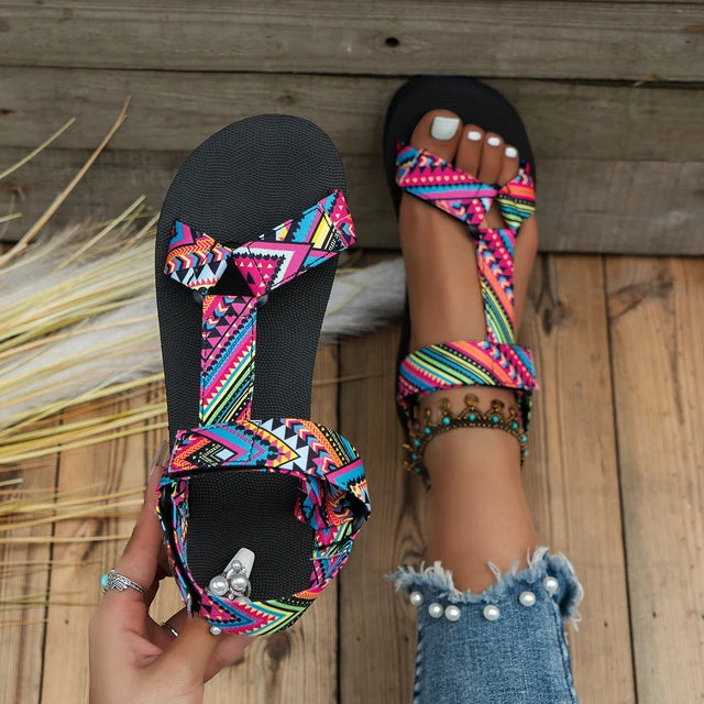 Zomerse Platte Hennep Strandsandalen