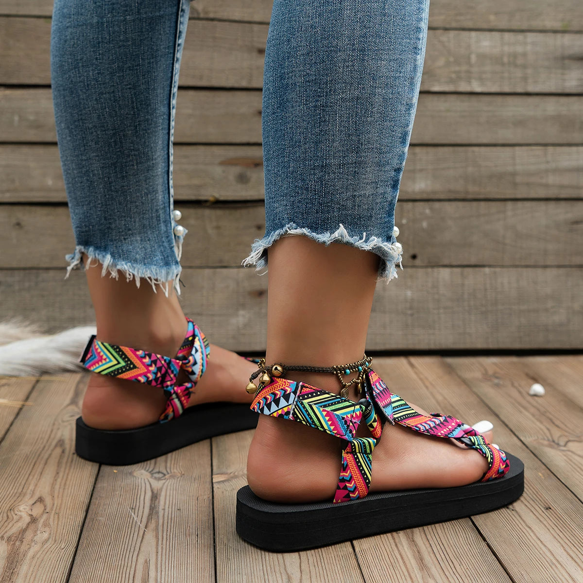 Zomerse Platte Hennep Strandsandalen