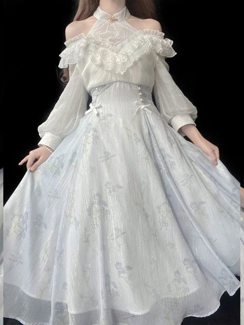 Zomerse Elegantie Midi Jurk Belle Époque Couture