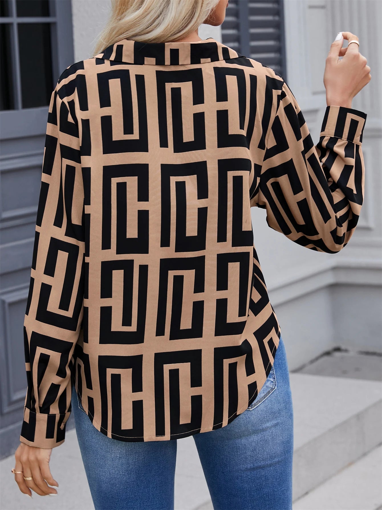 Elegant Geometric Blouse for Women