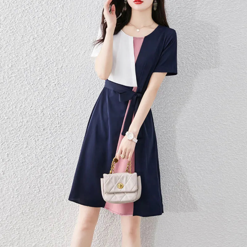 Masterpiece Glamour Patchwork Dress for Female Elegance