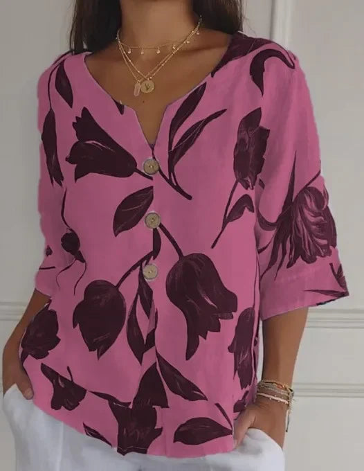 Glamorous Gaze Autumn Top with Print