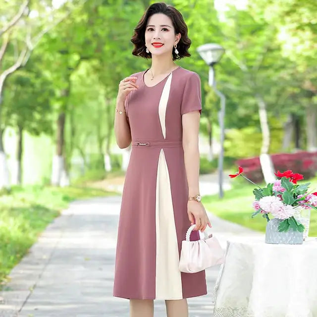 Jozhamta Elegante Patchwork Kantoorjurk
