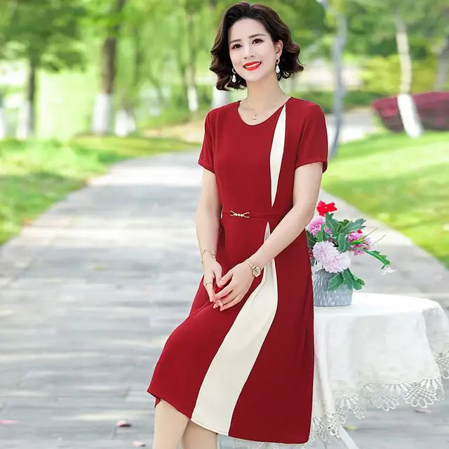 Jozhamta Elegante Patchwork Kantoorjurk