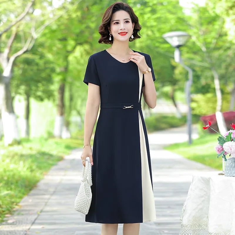 Jozhamta Elegante Patchwork Kantoorjurk