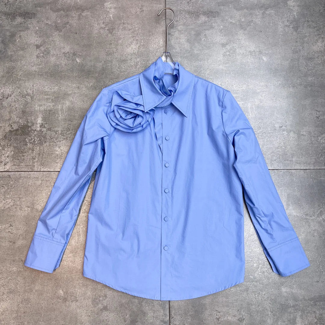 Camicia a fiori Blossom Chic con ruches