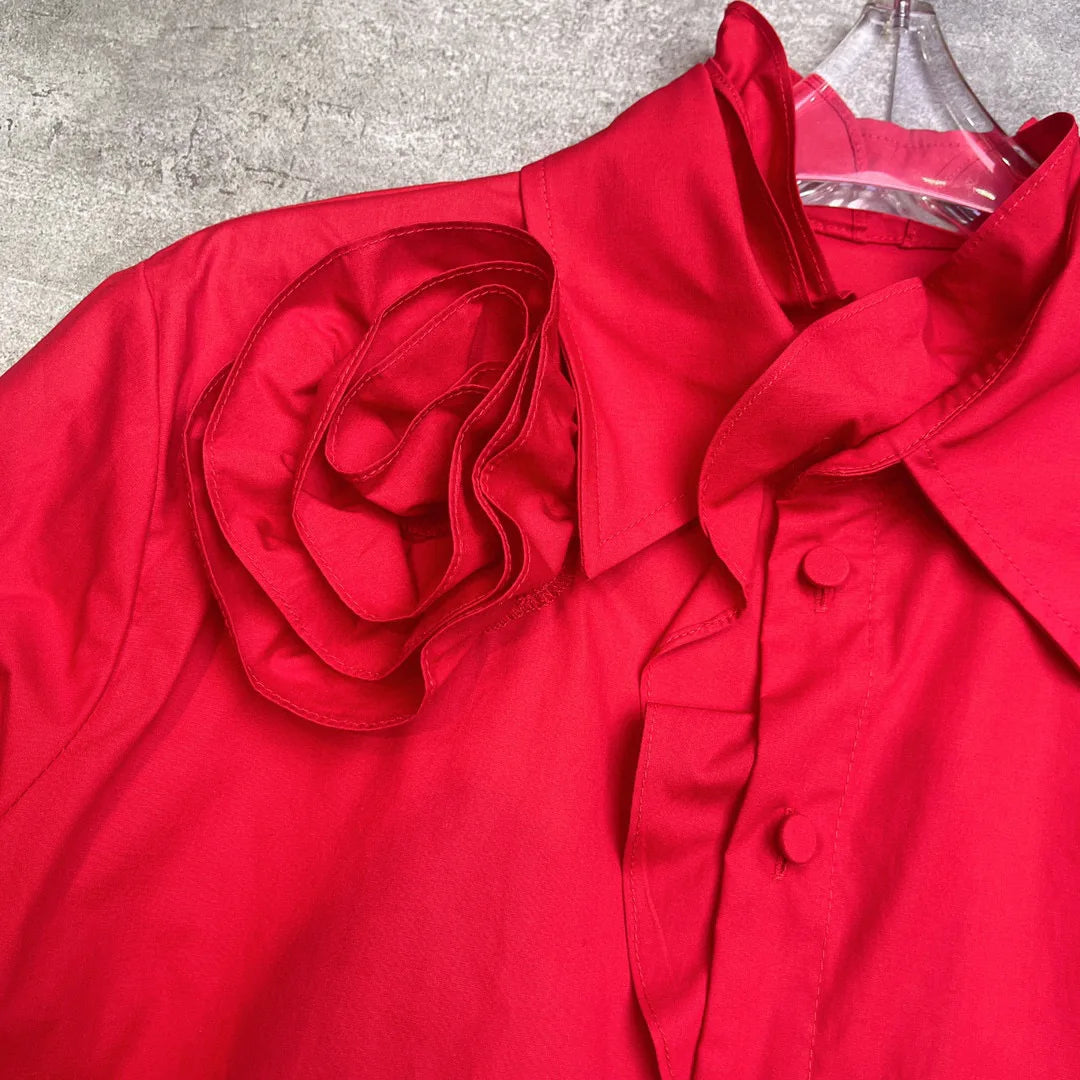Camicia a fiori Blossom Chic con ruches