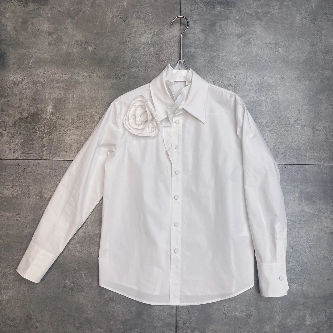 Camicia a fiori Blossom Chic con ruches
