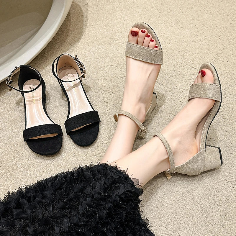 Aurora Summer Thick Heel Sandals