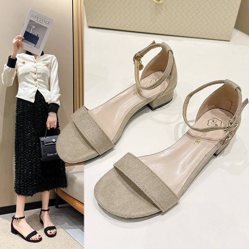 Aurora Summer Thick Heel Sandals