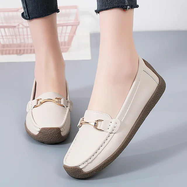 Frühling/Herbst Damen Ballerinas aus echtem Leder