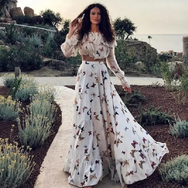 ZomerGloed Set di Abiti Bohemien con Farfalla