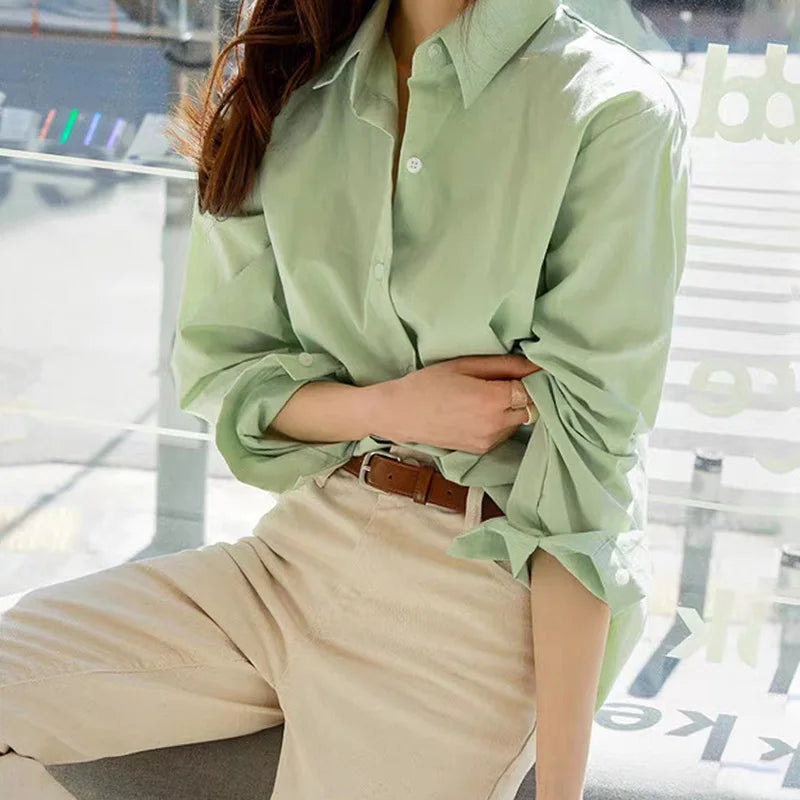 StarGaze Fashion Chic Loose Long Sleeves V-Neck Blouse