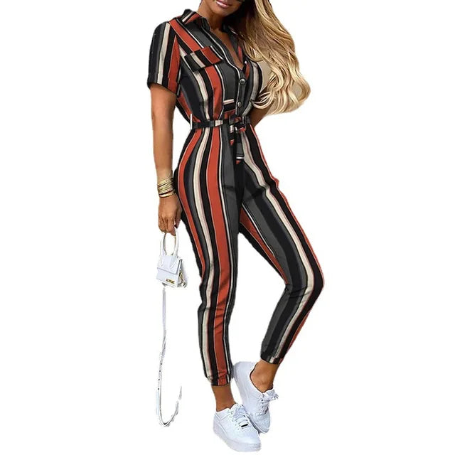 ChicStyle's Stylish Vintage Belted Jumpsuit for Women - Perfect for Any Occasion