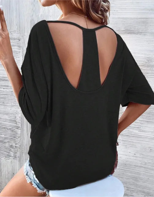 SummerGlam Sexy Rückenfreies T-Shirt