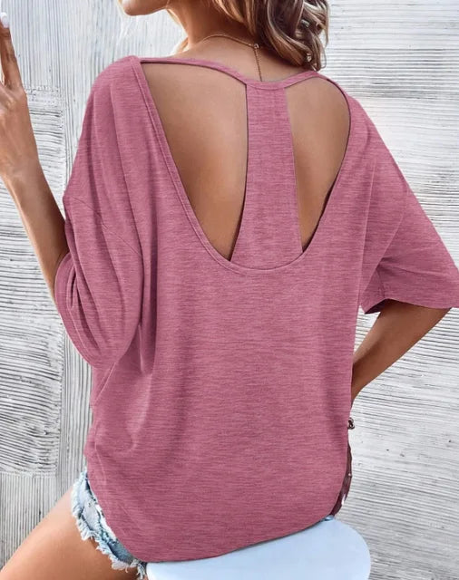 SummerGlam Sexy Rückenfreies T-Shirt