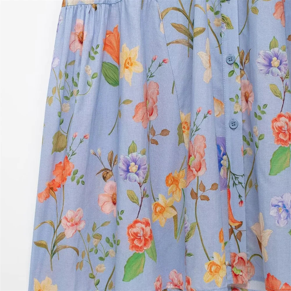 AuroraGlow Modus Blumenmuster Langes Kleid