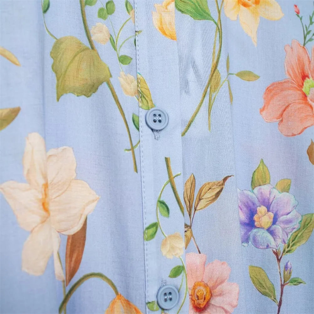 AuroraGlow Modus Blumenmuster Langes Kleid