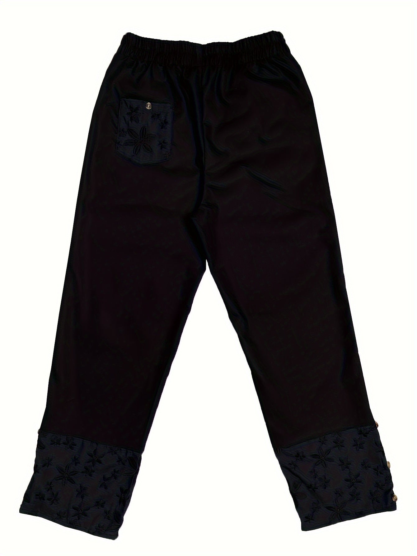 VELANORA- Pantaloni con disegno a coste e vita elastica