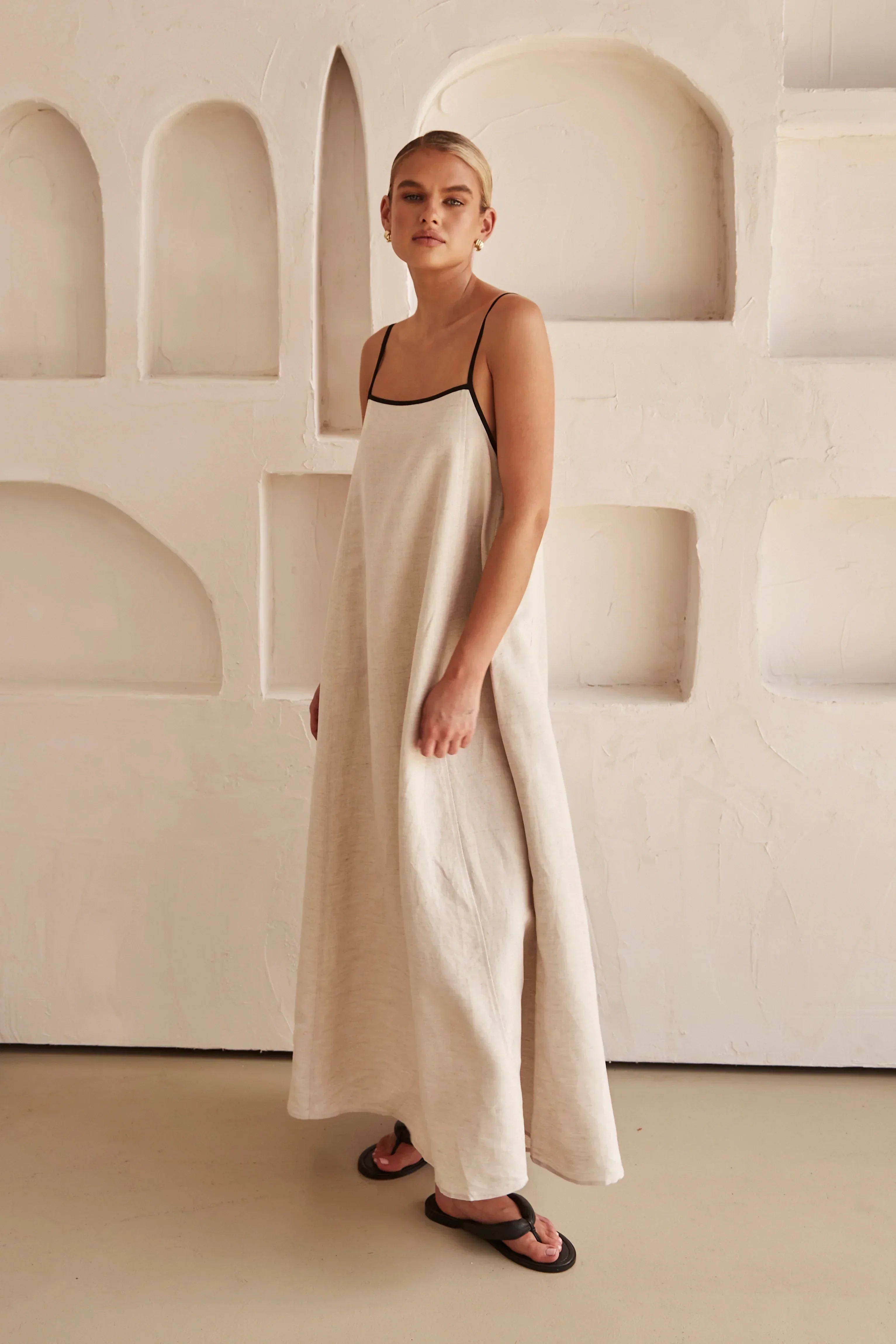 MIA Linnen Maxi Jurk