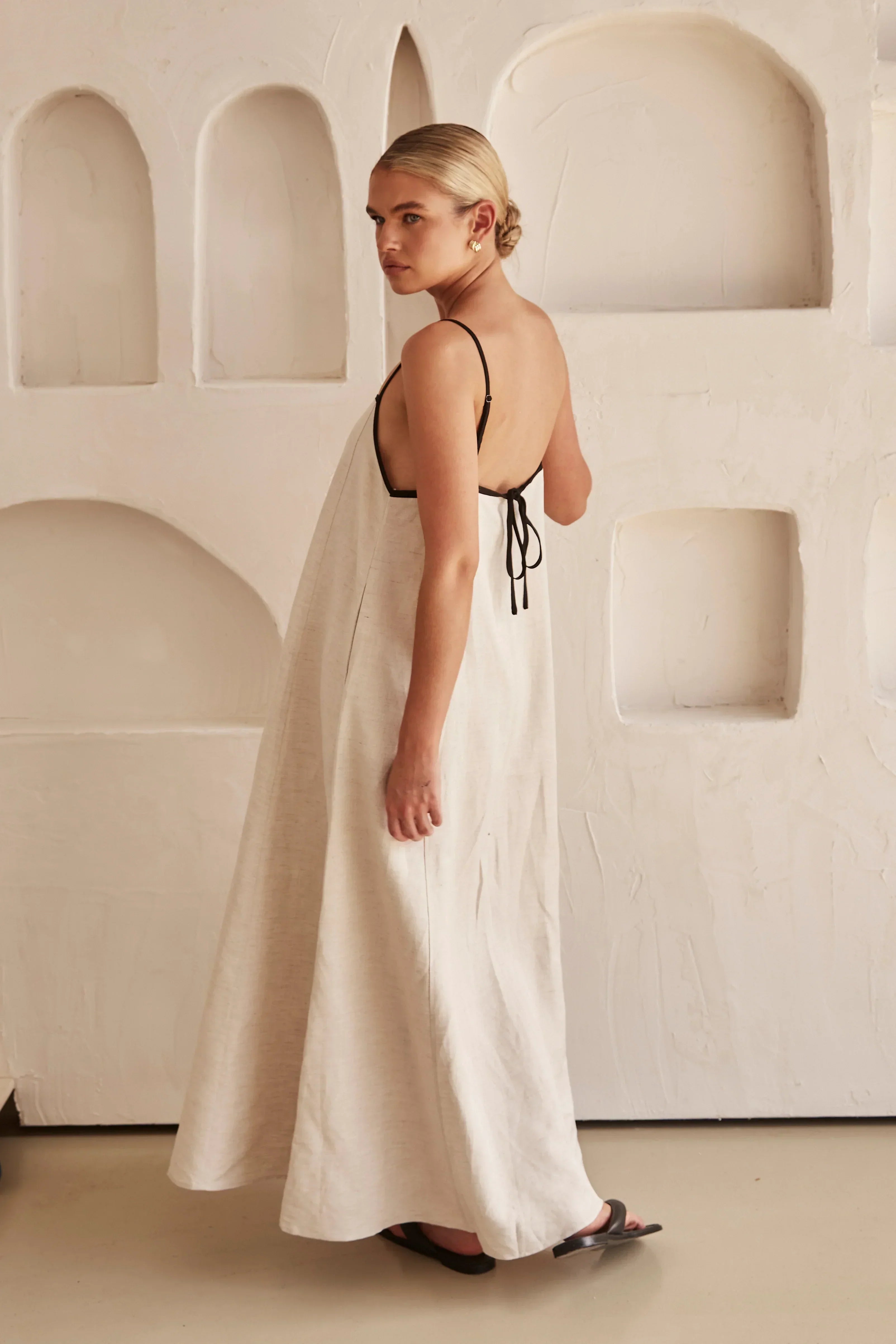 MIA Linnen Maxi Jurk