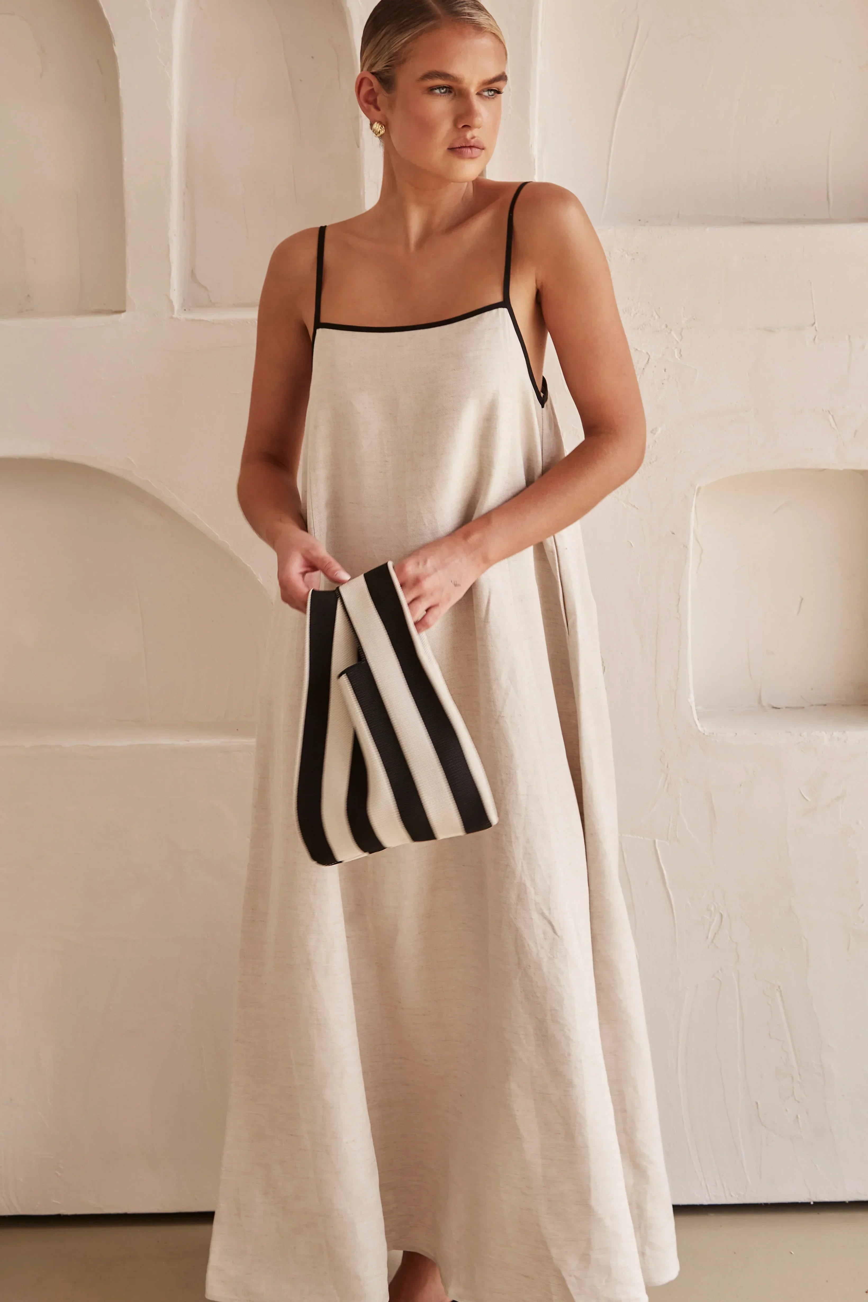 MIA Linnen Maxi Jurk