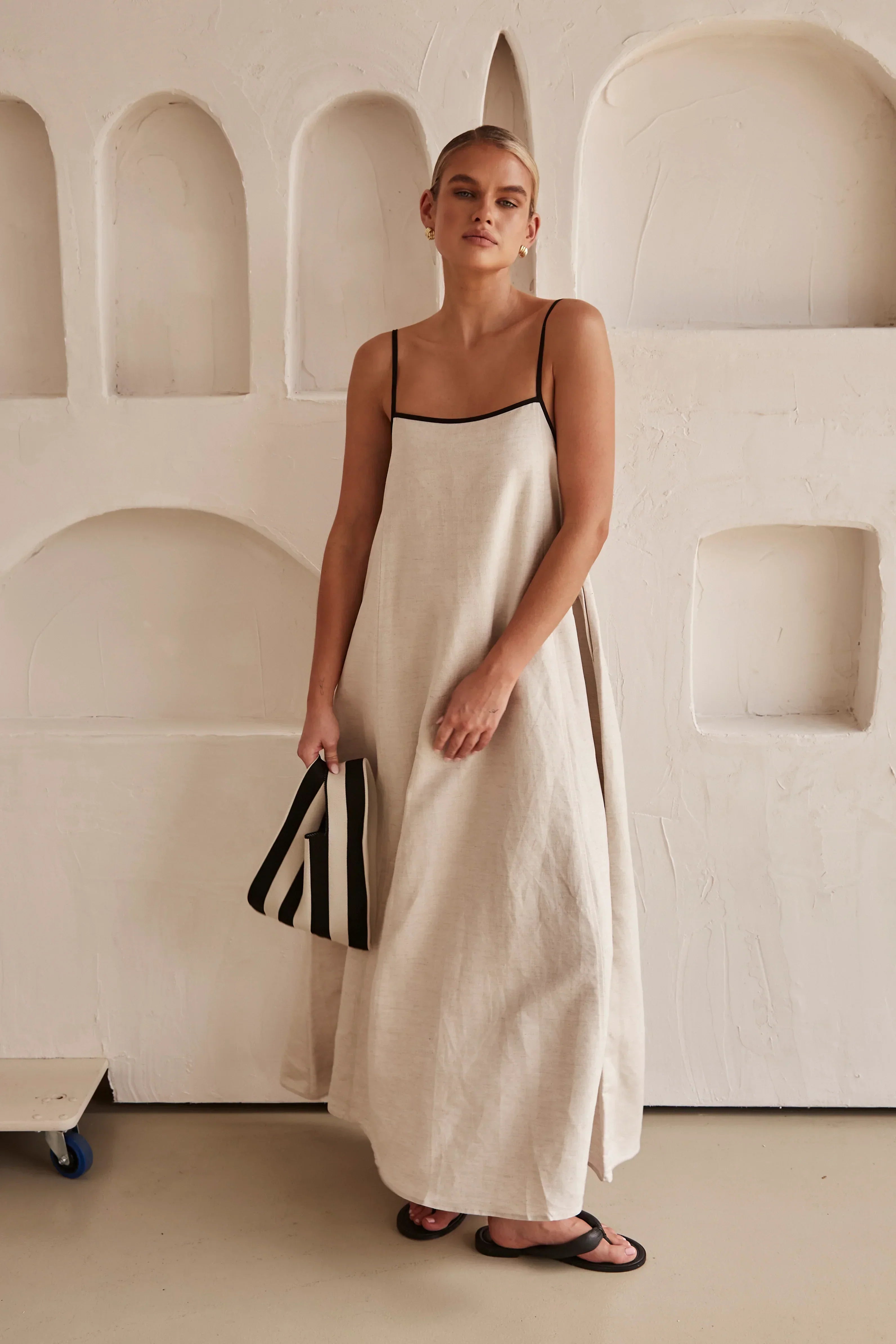 MIA Linnen Maxi Jurk